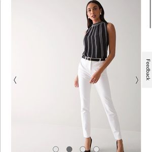 White House Black Market contrast stitch top